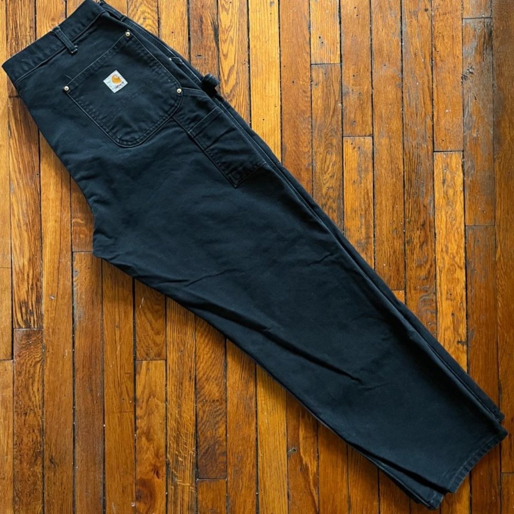 Vintage 90s Carhartt Union Made‎ in USA BO1 BLK Men's Black Double Knee Pants